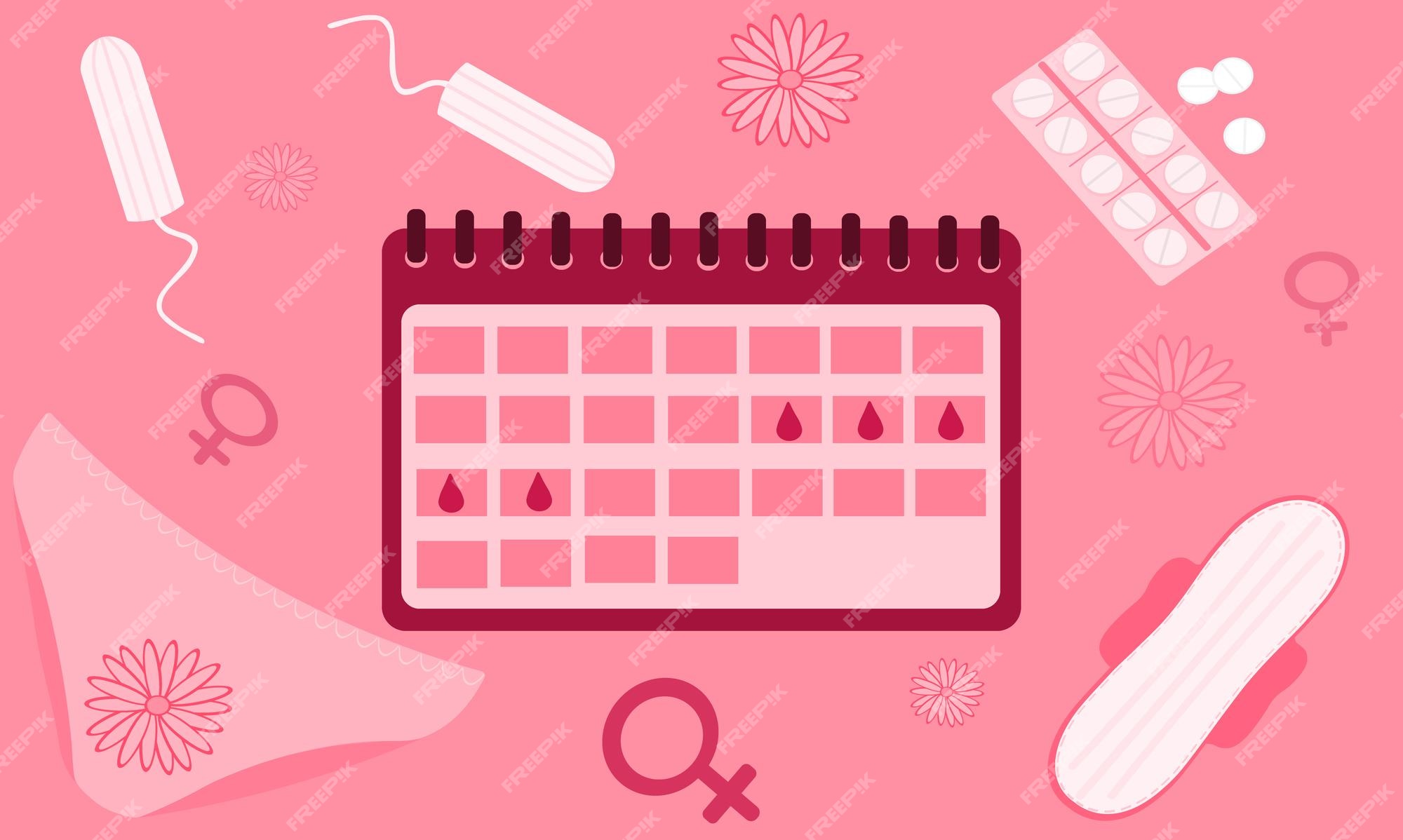 Painel de menstruação rosa ilustração do vetor. Ilustração de isolado -  224284276