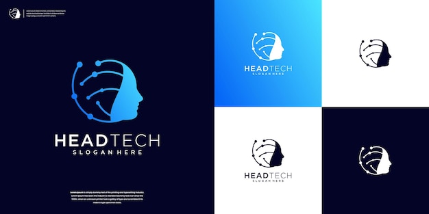 Mente humana e tecnologia inspiração para o design do logotipo