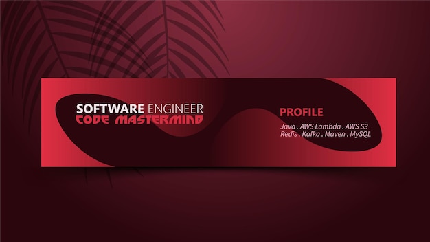 Vetor mentor do código do engenheiro de software do banner do linkedin