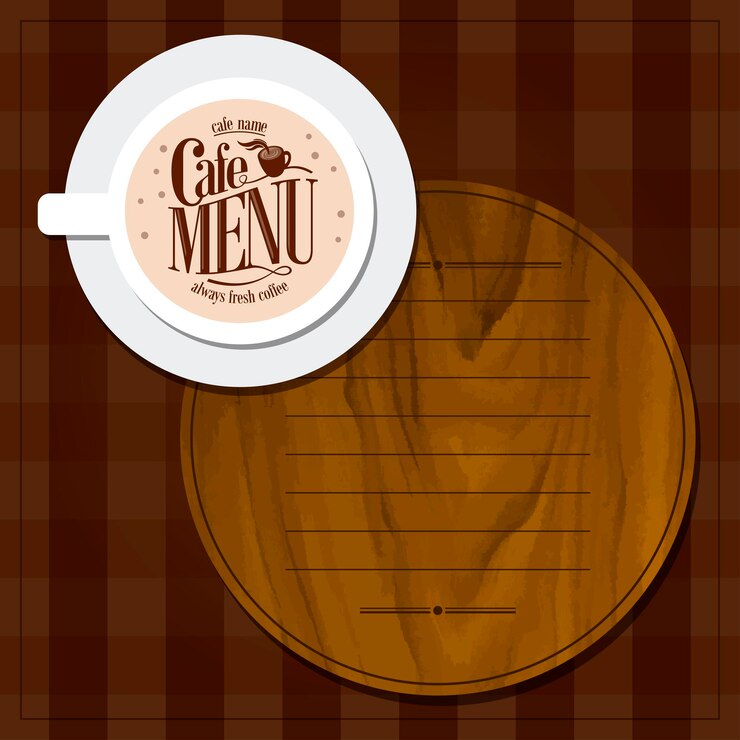 Vetor menu de café sempre café fresco ilustração vetorial