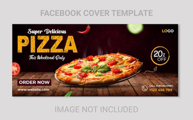 Vetor menu de comida especial e pizza deliciosa banner de capa do facebook e modelo de postagem de mídia social