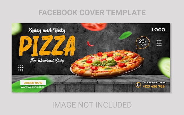 Menu de comida especial e pizza deliciosa Banner de capa do Facebook e modelo de postagem de mídia social
