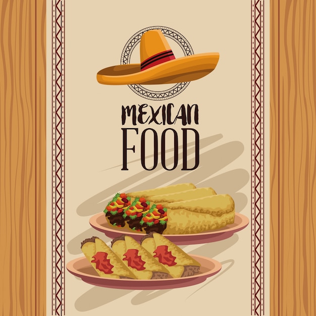 Vetor menu de comida mexicana