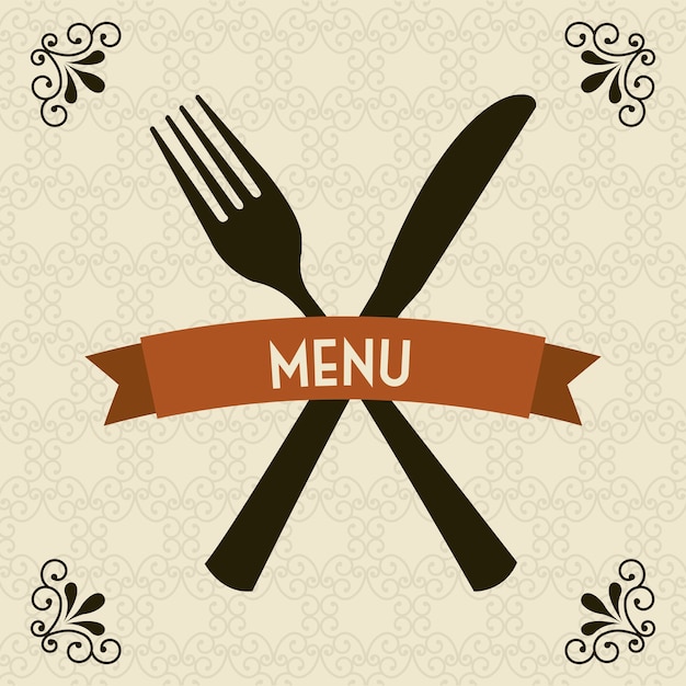 menu de restaurante sobre ilustração em vetor fundo ornamentos