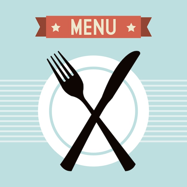 Vetor menu de restaurante sobre ilustração vetorial de fundo azul