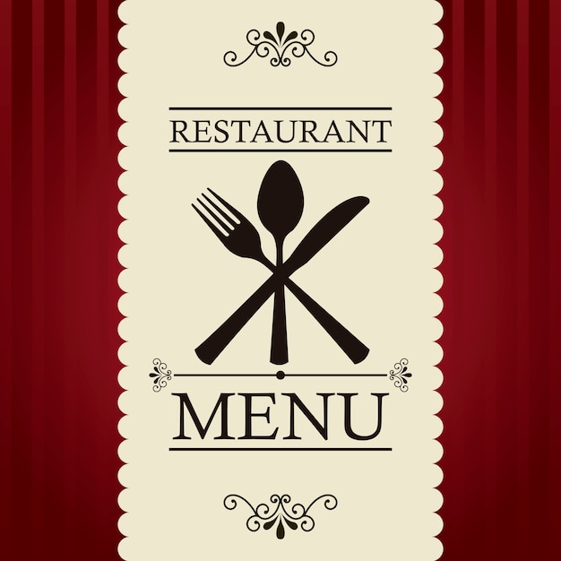 menu de restaurante sobre ilustração vetorial de fundo vermelho