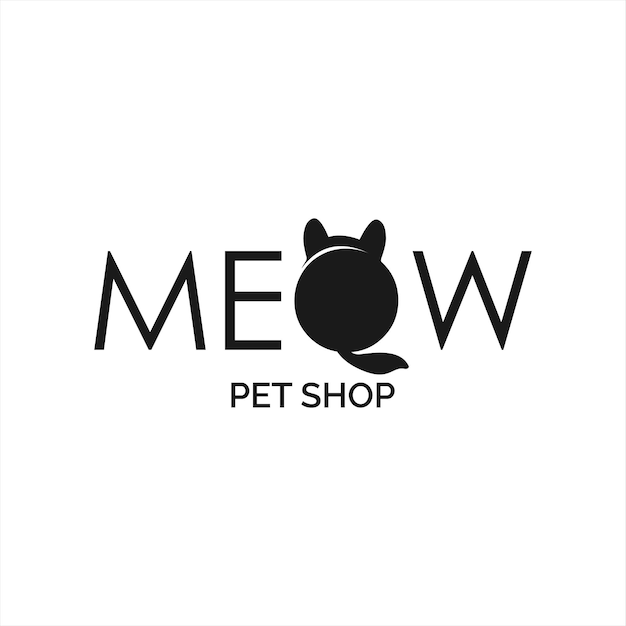 Meow cat citação de letras e tipografia