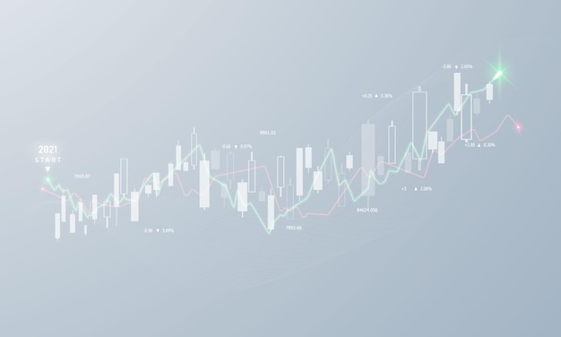 Mercado de ações, gráfico econômico com diagramas, conceitos e relatórios financeiros e de negócios, fundo abstrato do conceito de comunicação de tecnologia