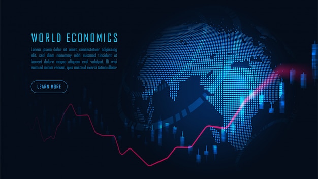 Mercado de ações ou conceito de gráfico de negociação forex