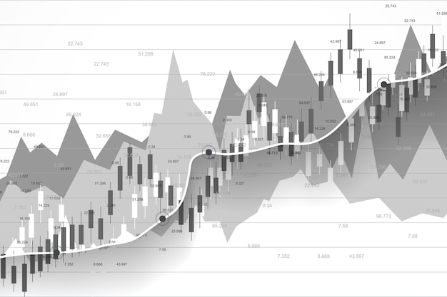 Mercado de ações ou gráfico gráfico de negociação forex adequado para o conceito de investimento financeiro. fundo de tendências de economia para a ideia de negócio. fundo abstrato de finanças. ilustração vetorial.