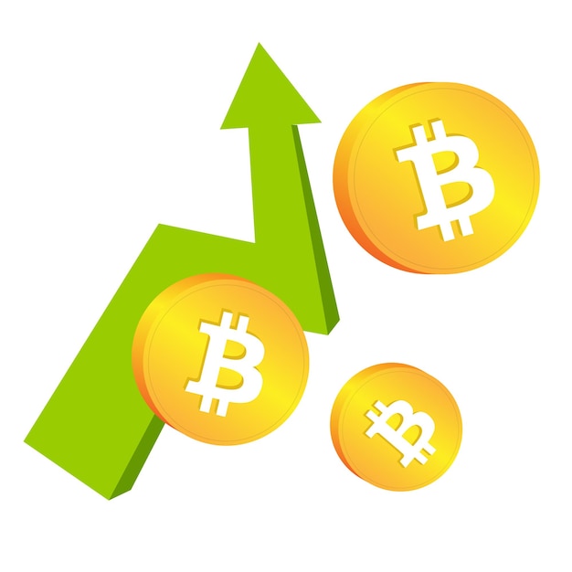 Mercado de criptomoedas subindo. Aumento de preço de criptomoeda, pico de preço de criptomoeda e aumento.