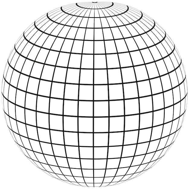 Vetor meridiano e longitude do globo