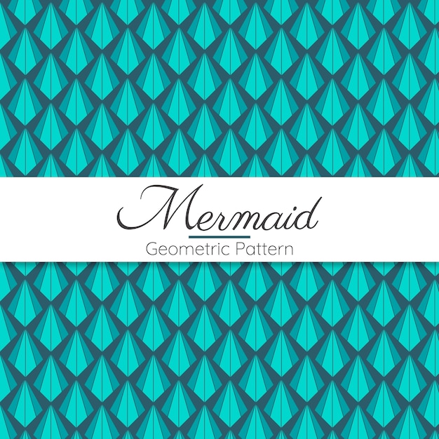 Vetor mermaid abstract geometric seamless pattern