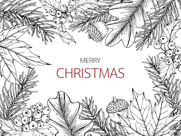 Merry christmas'day backgroungs com linha arte desenho ilustração.