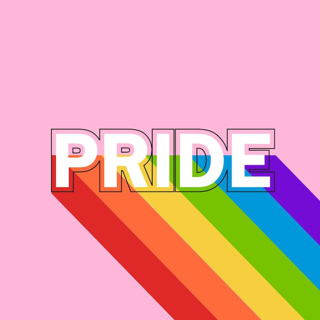 Mês da Bandeira do Orgulho e Mês da História LGBT conceito vetorial moderno Bandeira e texto do arco-íris da Liberdade
