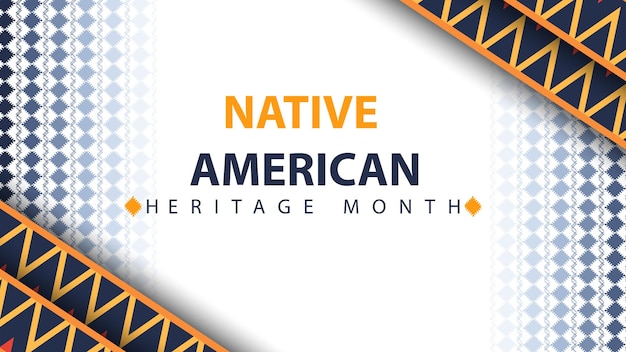 Mês da herança do índio nativo americano cartão de pôster de banner vetorial para cartão de saudação de mídia social