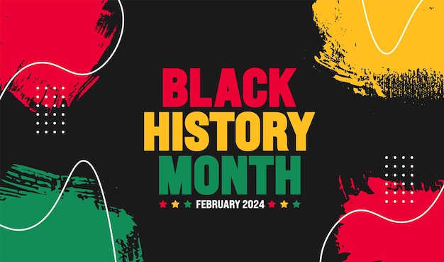 Mês da História Afro-Americana Negra tipografia colorida com fundo Celebrado
