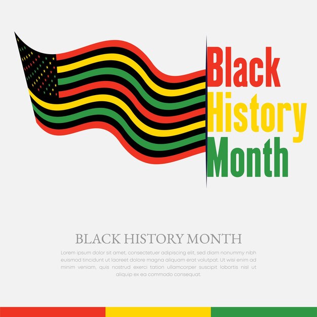 Vetor mês da história negra comemorado fevereiro mês nacional da história negra bandeira vetor afro-americano