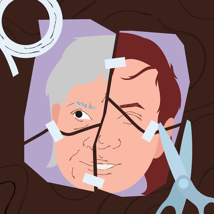 Vetor mês de consciência de alzheimer divisão de memória e ilustração de perda de personalidade