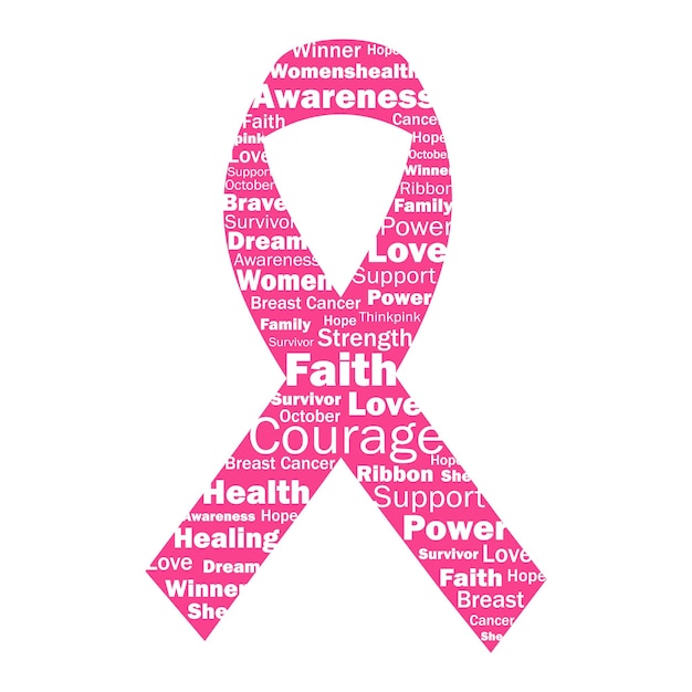 Mês de conscientização do câncer de mama. design de pôster conceitual com fita rosa
