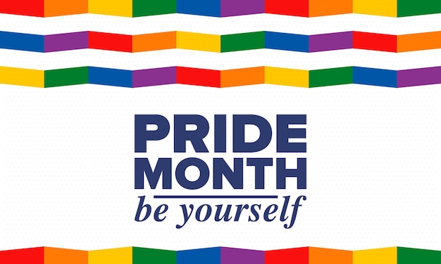 Vetor mês do orgulho lgbt em junho lésbica gay bissexual transgênero bandeira do arco-íris lgbt ilustração em vetor