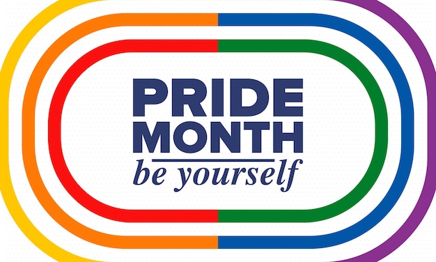 Mês do orgulho lgbt em junho lésbica gay bissexual transgênero bandeira do arco-íris lgbt ilustração em vetor