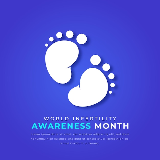 Vetor mês mundial de conscientização sobre a infertilidade ilustração de design vector de corte de papel para banner de pôster de fundo