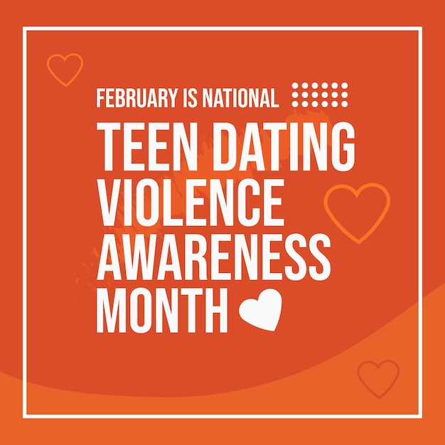 Vetor mês nacional de conscientização sobre violência no namoro adolescente