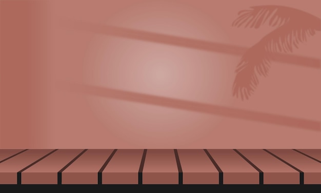 Mesa de convés de madeira vazia com sombra da janela para o fundo do produto presente Ilustração vetorial