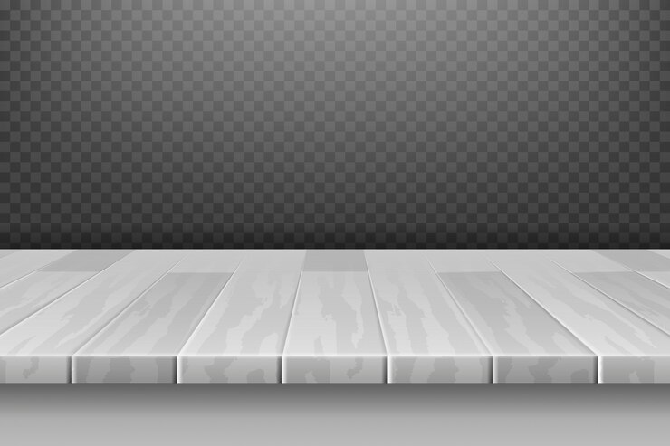 Vetor mesa de madeira branca, superfície de mesa em perspectiva