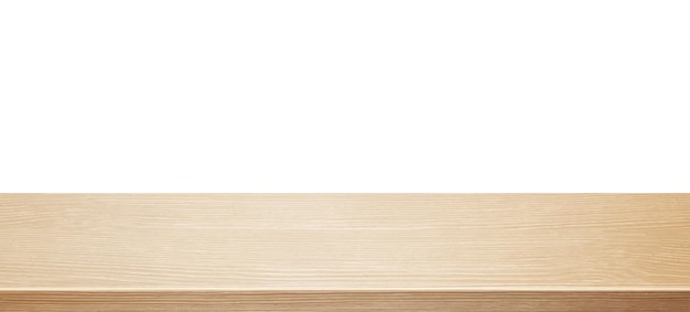 Vetor mesa de madeira isolada em branco ilustração vetorial realista xdxa