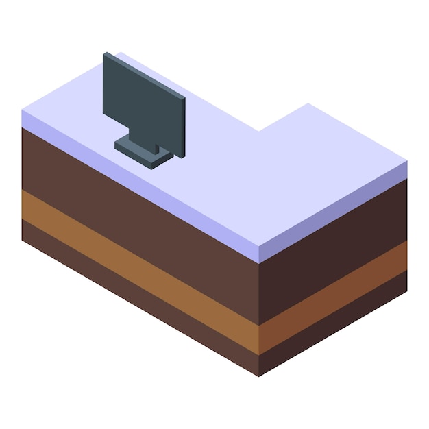 Mesa de recepção com computador na sala de escritório