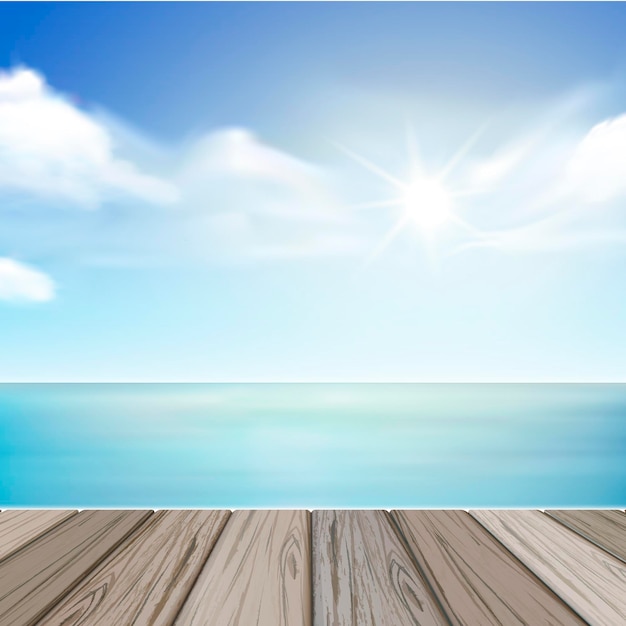 mesa vazia e mar de verão