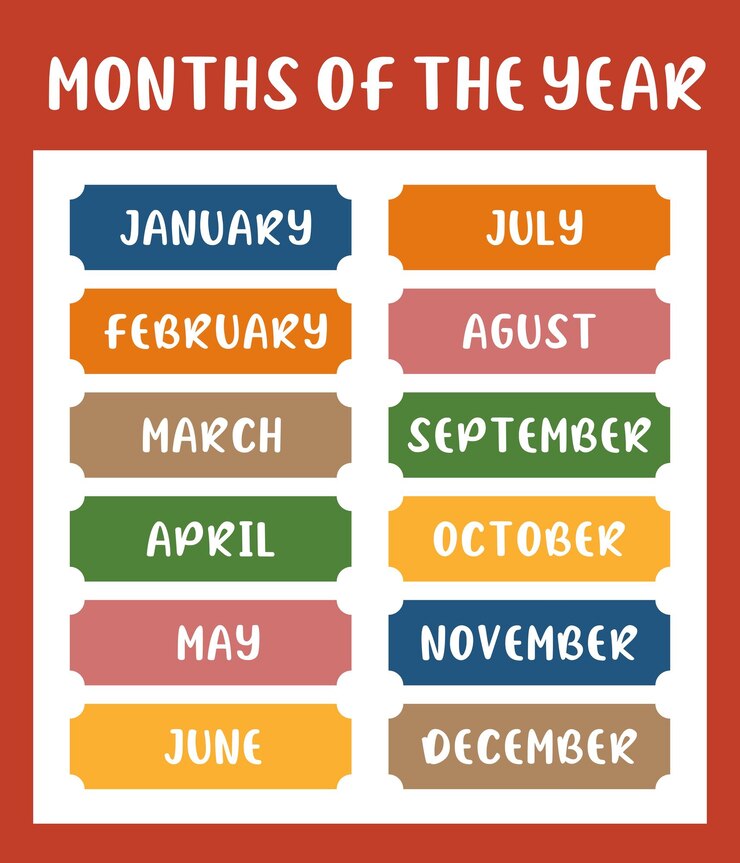 Vetor meses coloridos do ano coleções de diários de adesivos