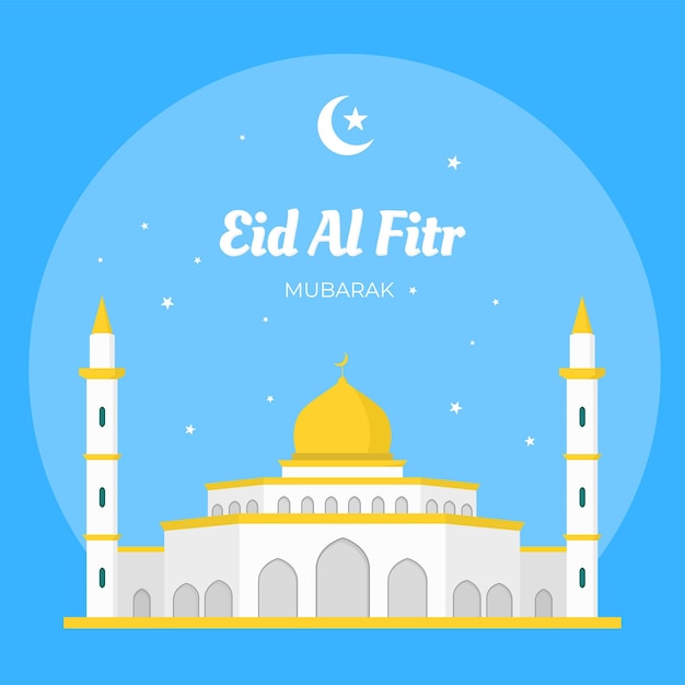 Mesquita de ilustração eid al fitr