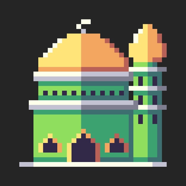 mesquita em estilo pixel art