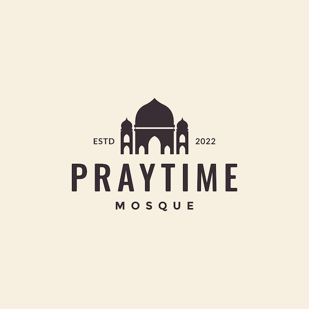 Mesquita hipster com design de logotipo de cúpula