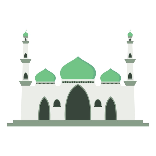 Mesquita islâmica minimalista moderna simples que constrói ilustração vetorial plana adequado para diagramas mapa infográficos ilustração e cartões de saudação do ramadã