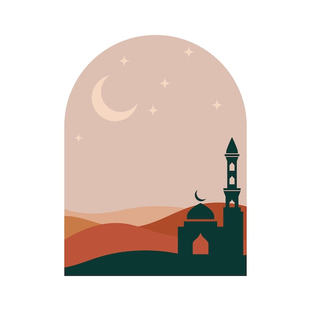 Mesquita islâmica ramadan mubarak