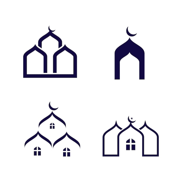 Mesquita logo design template vector emblem design concept ícone criativo símbolo