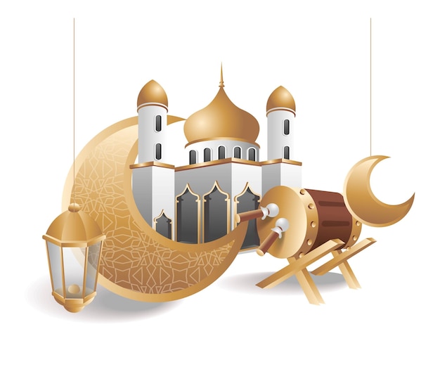 Mesquita no mês de ilustração do conceito de Ramadan kareem