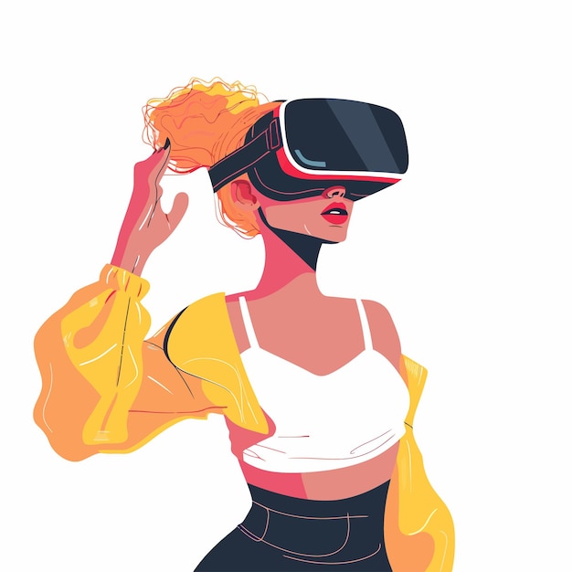 Vetor metaverse_technology_conceptmulher_com_vr