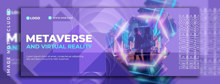 Vetor metaverso de webinar de capa do facebook e modelo de design de banner vertical horizontal de realidade virtual