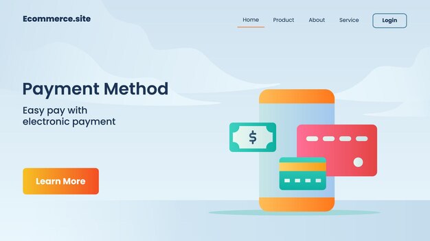 Método de pagamento campanha para site da web home page landing page banner template flyer