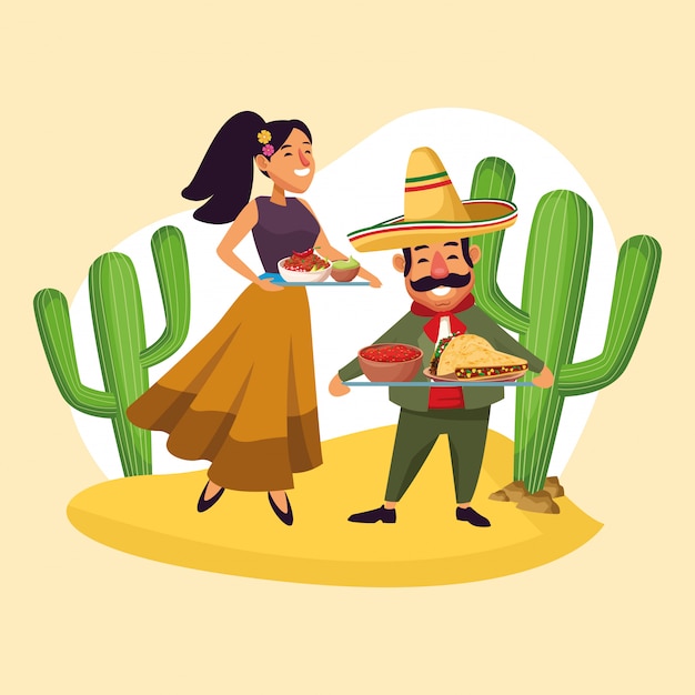 Mexicanos, celebrando, em, deserto