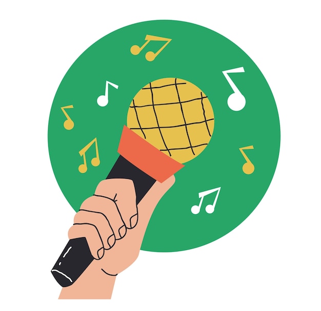 Microfone de estúdio, suporte de microfone, palco isolado, conjunto isolado, ilustração de elementos de design gráfico vetorial