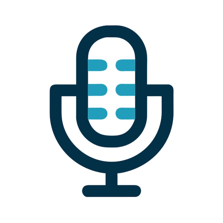 Vetor microfone de ícone de podcast