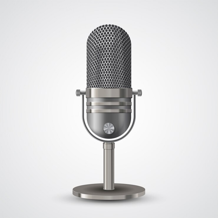 Vetor microfone em branco