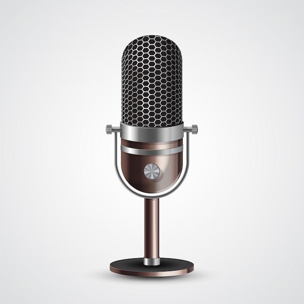 Microfone em fundo branco
