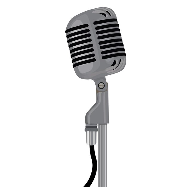 microfone retrô isolado em fundo branco